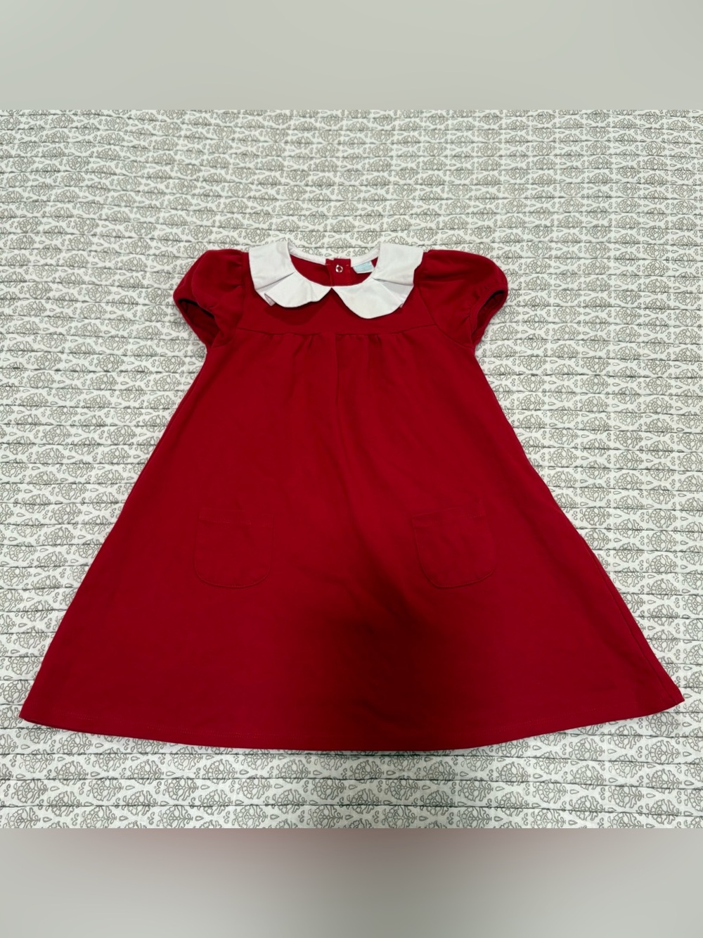 NWOT Edgehill Collection Red and White Peter Pan Collar Dress 100% Cotton